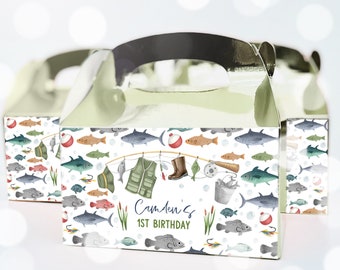 Fishing Birthday Party Gable Box Label O-Fish-Ally One 1st Birthday Party Decor Fisherman Birthday Party Decor Instant Download FK2