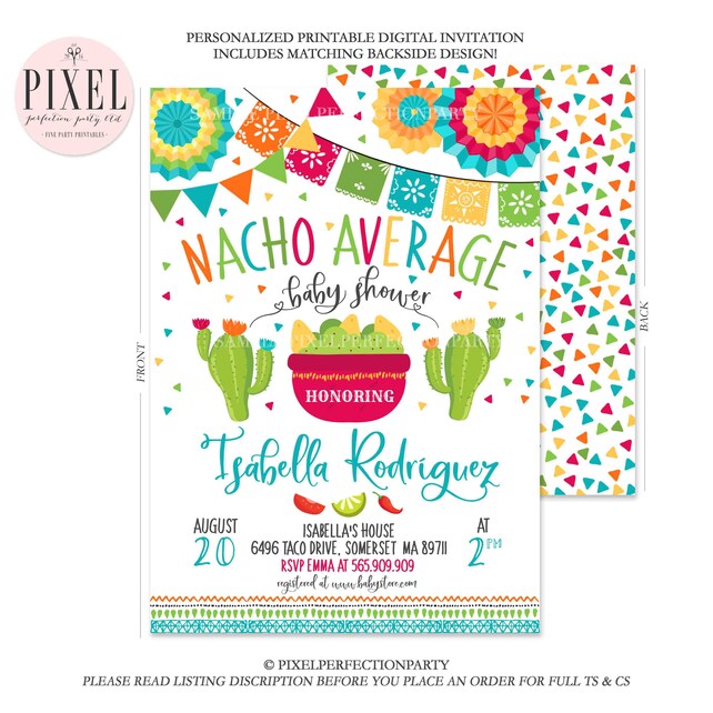 Nacho Average Baby Shower Invitation Fiesta Baby Shower Invitation Nacho Average Baby Shower Invitation Fiesta Baby Shower Invitation