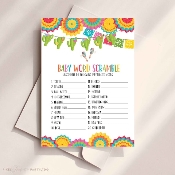 Baby Shower Word Scramble Fiesta Baby Shower Word Scramble Word Scramble Game Fiesta Baby Shower Fiesta Baby Games Instant Download 09 Il_570xn