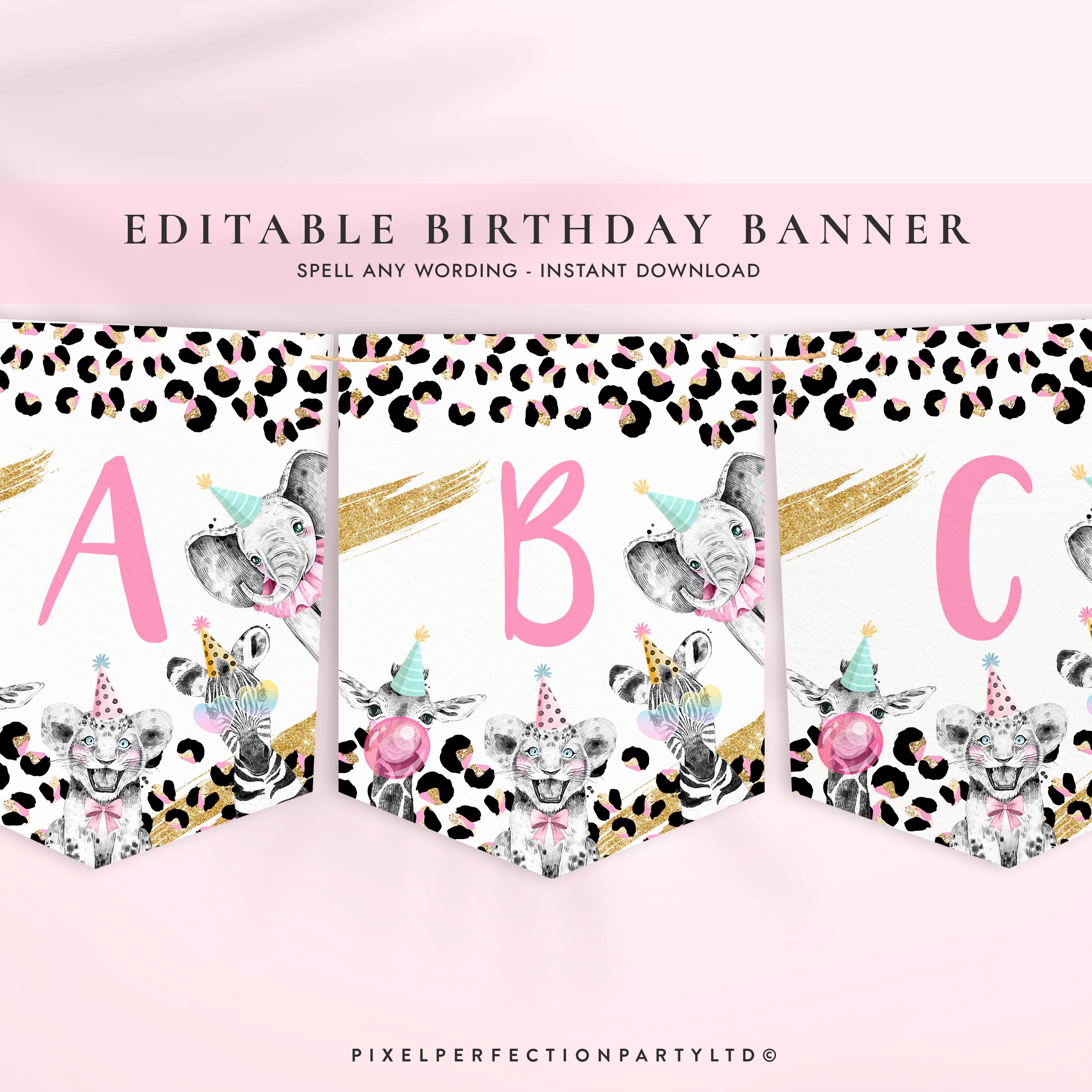 Editable Safari Animals Birthday Banner Leopard Print Safari Animals Any Age Fully Editable Birthday Party Banner Instant Download GY Editable Safari Animals Birthday Banner Leopard Print Safari Animals Any Age Fully Editable Birthday Party Banner Instant Download GY