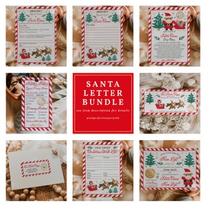 EDITABLE Official Letter To & From Santa Kit Mailing Label Wishlist Nice Certificate Gift Tag Christmas Eve Box Kit Instant Download E23