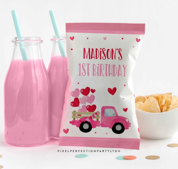 Editable Valentine Birthday Chip Bag Favors Valentine Party Truck Invitation Sweetheart Birthday Invite Heart Valentines Instant Download TV Il_570xn