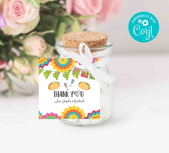 Fiesta Engagement Favor Tag Fiesta Engagement Thank You Tag Cactus Favor Tag Fiesta Engagement Instant Editable File Corjl 09 Il_570xn