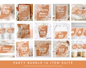 Editable Two Groovy 2nd Birthday Party Invitation Bundle Boho Retro Daisy Hippie 70's Birthday Party Decor Supplies Kit Instant Download FR Il_170x135