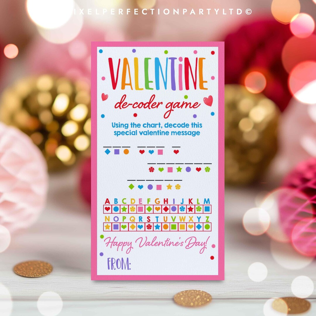 Editable Valentine Decode Secret Message Gift Tag Valentine's Day Game ...