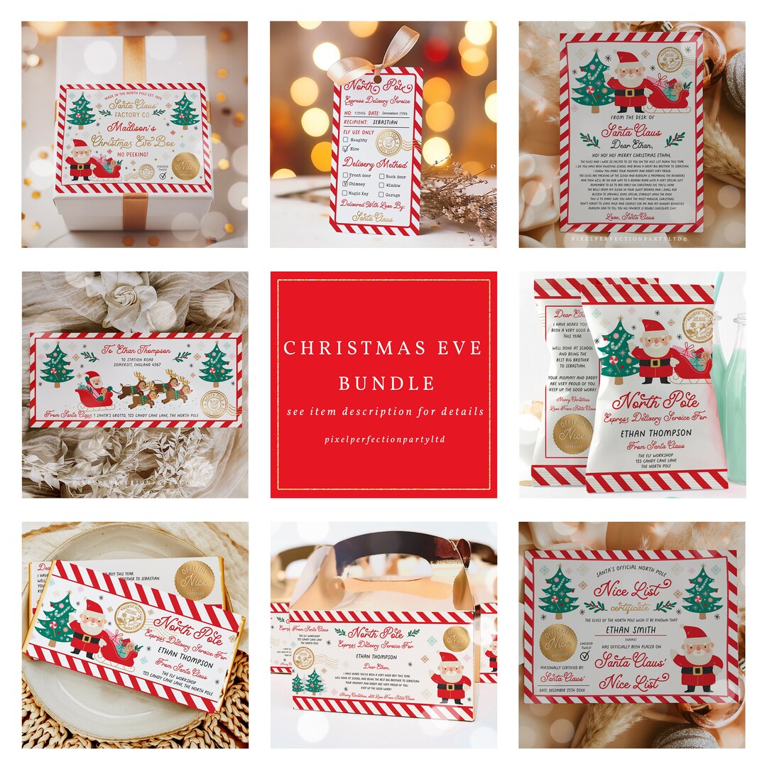 EDITABLE Christmas Eve Box Kit Letter From Santa Nice - Etsy