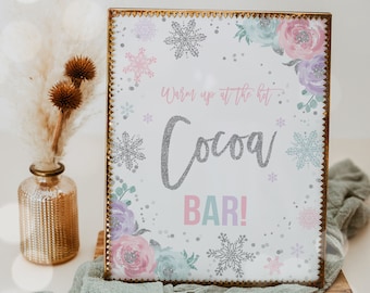 Hot Cocoa Bar Party Sign Hot Cocoa Table sign Winter ONEderland Hot Cocoa Sign Winter Sign Winter ONEderland Party Instant Download WO1