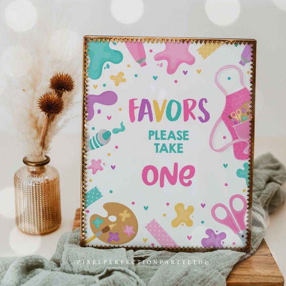 Art Birthday Party Favors Please Take One Table Sign Painting Party