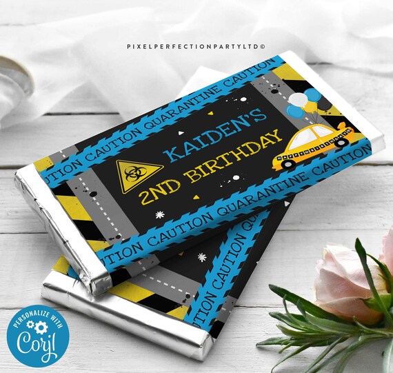Editable Quarantine Drive By Birthday Candy Bar Wrappers Virtual Party Candy Bar Labels Drive Thru Party Candy Bar Favor Instant Download QP Il_570xn