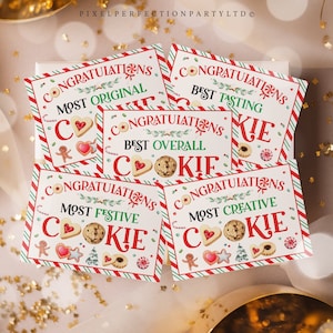Editable Cookie Award Certificates Cookies Exchange Voting Awards Cards Cookie Voting Ballot Cards Cookie Party Decor Instant Download LE