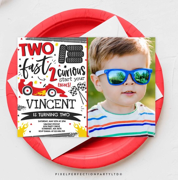 Editable Two Fast Birthday Invitation Two Fast Boy Race Car Etsy Israel