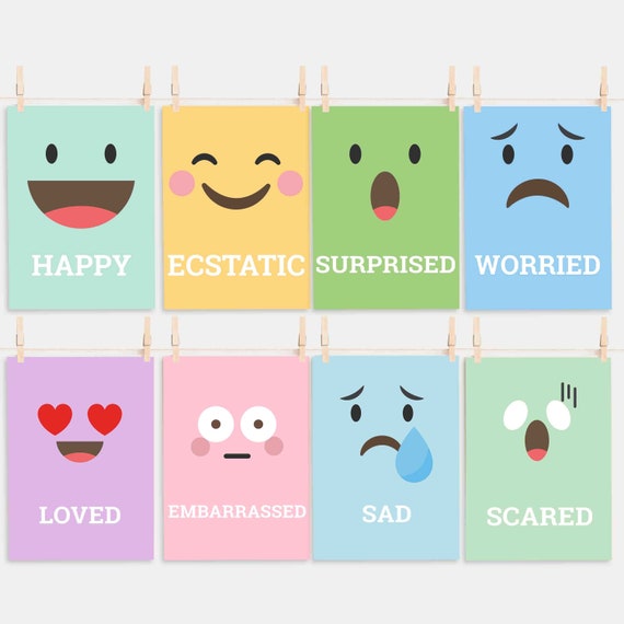 Emotions Flashcards Kids Feeling And Emotions Flashcards For