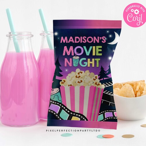 Editable Backyard Movie Birthday Party Sign Backyard Etsy