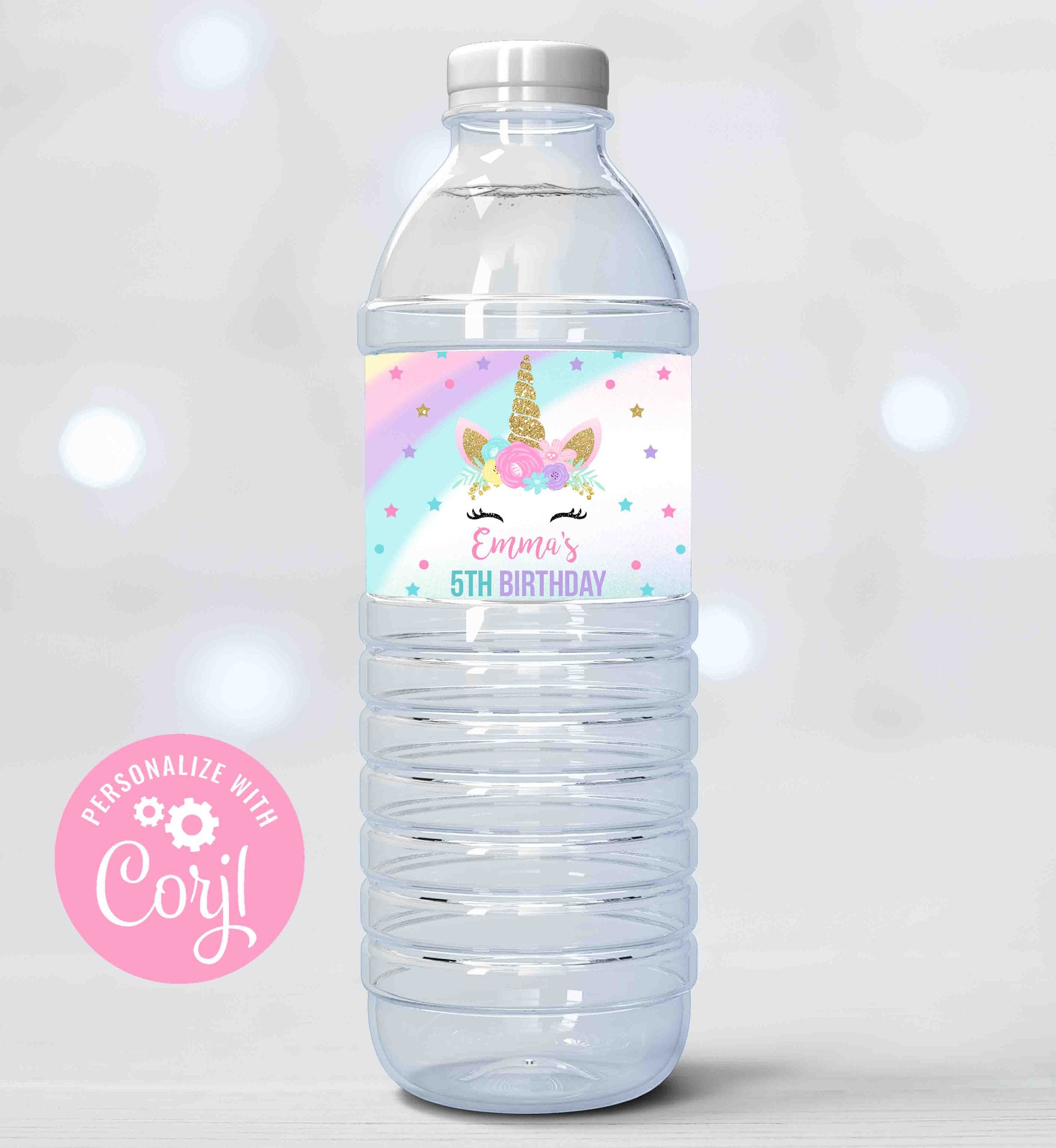  Unicorn Water Bottles for Girls Personalized Water Bottles for  Kids, Decorate Your Own Water Bottle Baseball Cap with 18 Sheets of Unicorn  Stickers and Glitter Gems Gifts for Girls 6-12 Year
