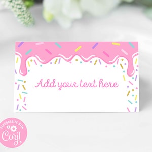 Ice Cream Party Birthday Tent Card Ice Cream Birthday Party Glitter Ice Cream Party Food Card Ice Cream Party Instant Editable Download X0