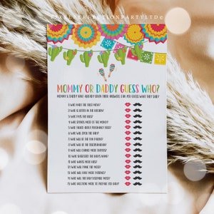 Mama oder Papa Ratet mal, wer Baby Spiel Fiesta Mama oder Daddy Ratet mal, wer Baby Spiel Ratespiel Fiesta Baby Shower Spiele Sofort Download 09