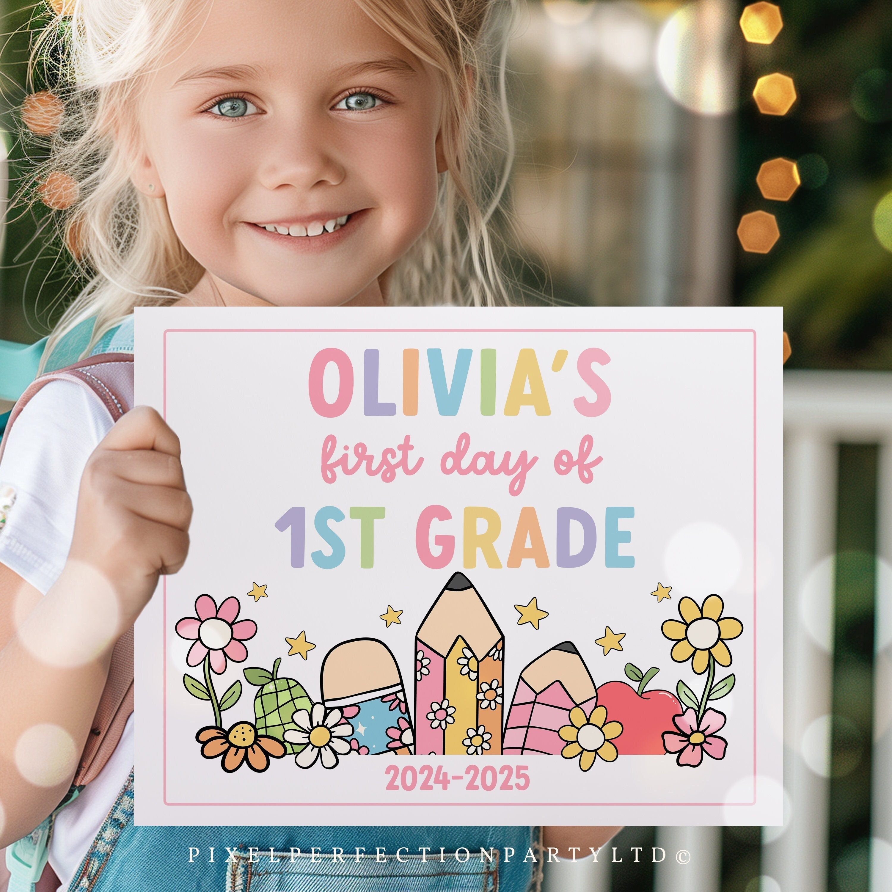 Editable First Day of 1st Grade Sign Printable First Day of 1st Grade