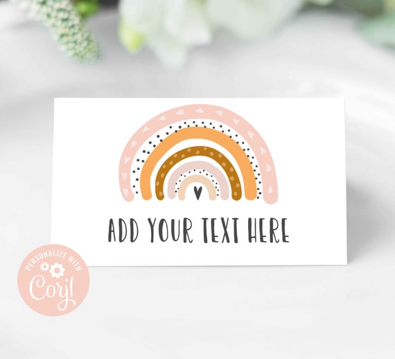 Editable Rainbow Tent Cards Rainbow Food Tag Rainbow Buffet Tent Card Modern Colorful Rainbow Party Decorations Instant Download Editable RM Il_570xn
