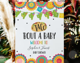 Taco 'Bout A Baby Welcome Sign Fiesta Baby Shower Welcome Sign Editable Fiesta Baby Shower Welcome Sign Fiesta Party Decor Editable Corjl 09