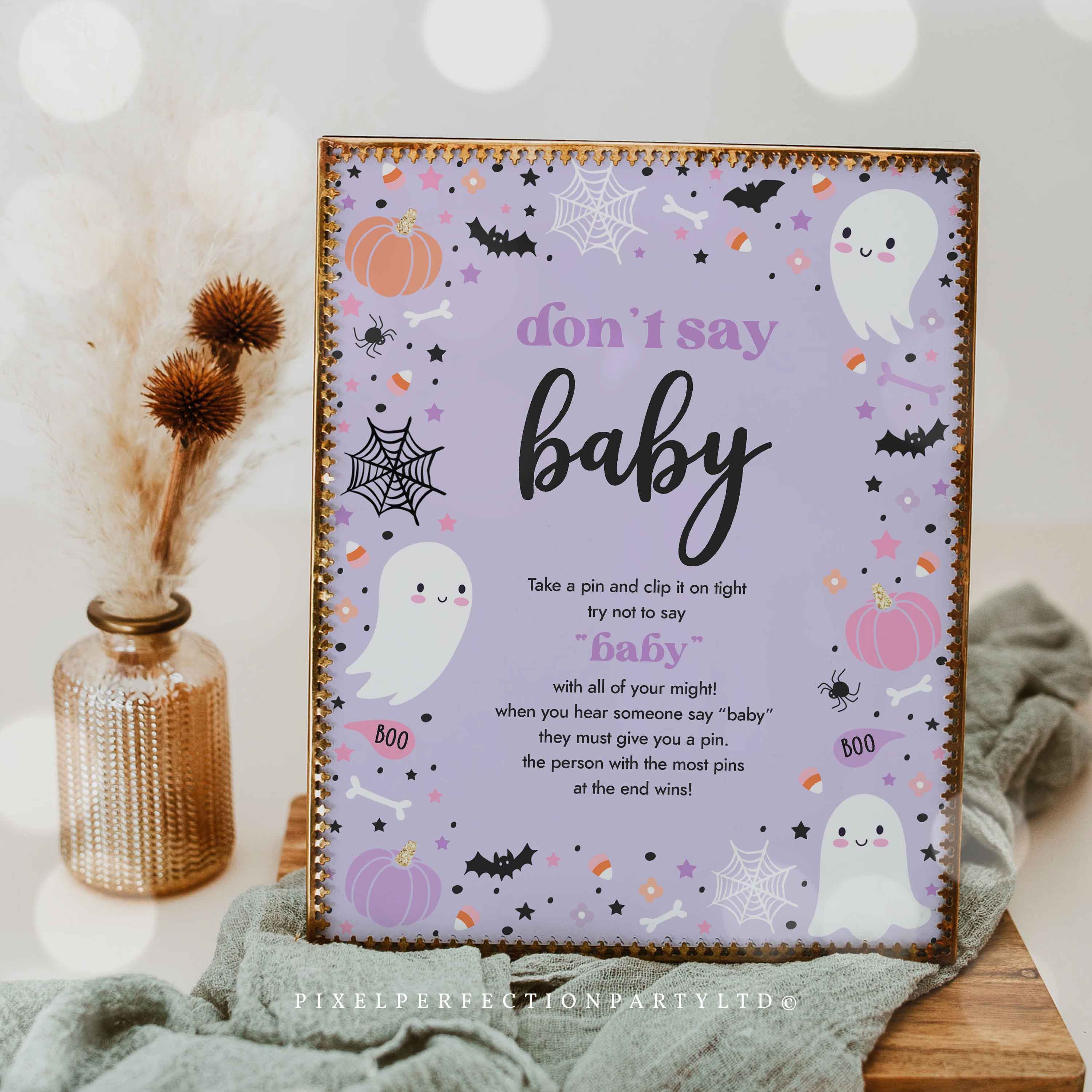 A Little Boo Halloween Baby Shower Game Don't Say Baby Game Baby Shower  Games Printable Instant Download 65BB