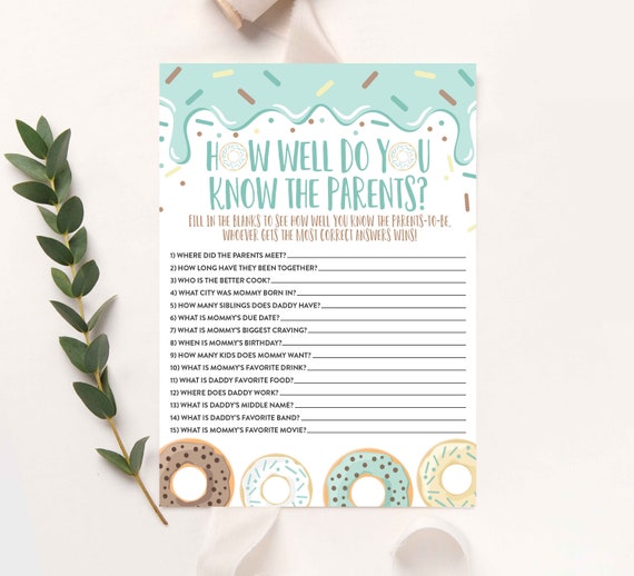 Donut How Well Do You Know the Parents-to-be Baby Shower Game Donut Baby Shower Activity Donut Baby Shower Party Decor Instant Download SD Il_570xn
