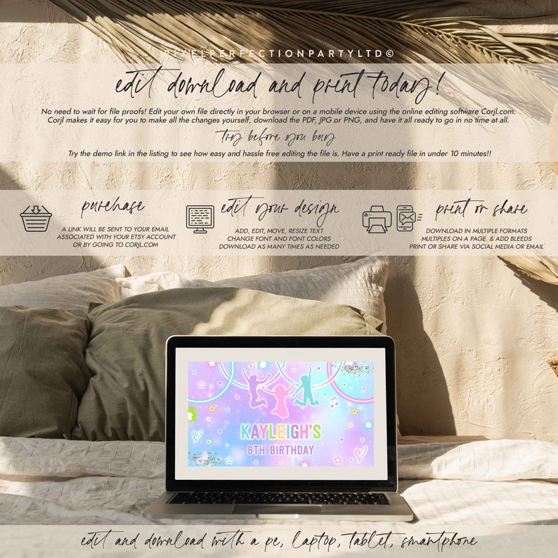 Editable Jump Birthday Party Gable Box Tie Dye Jump Gable Box Labels ...