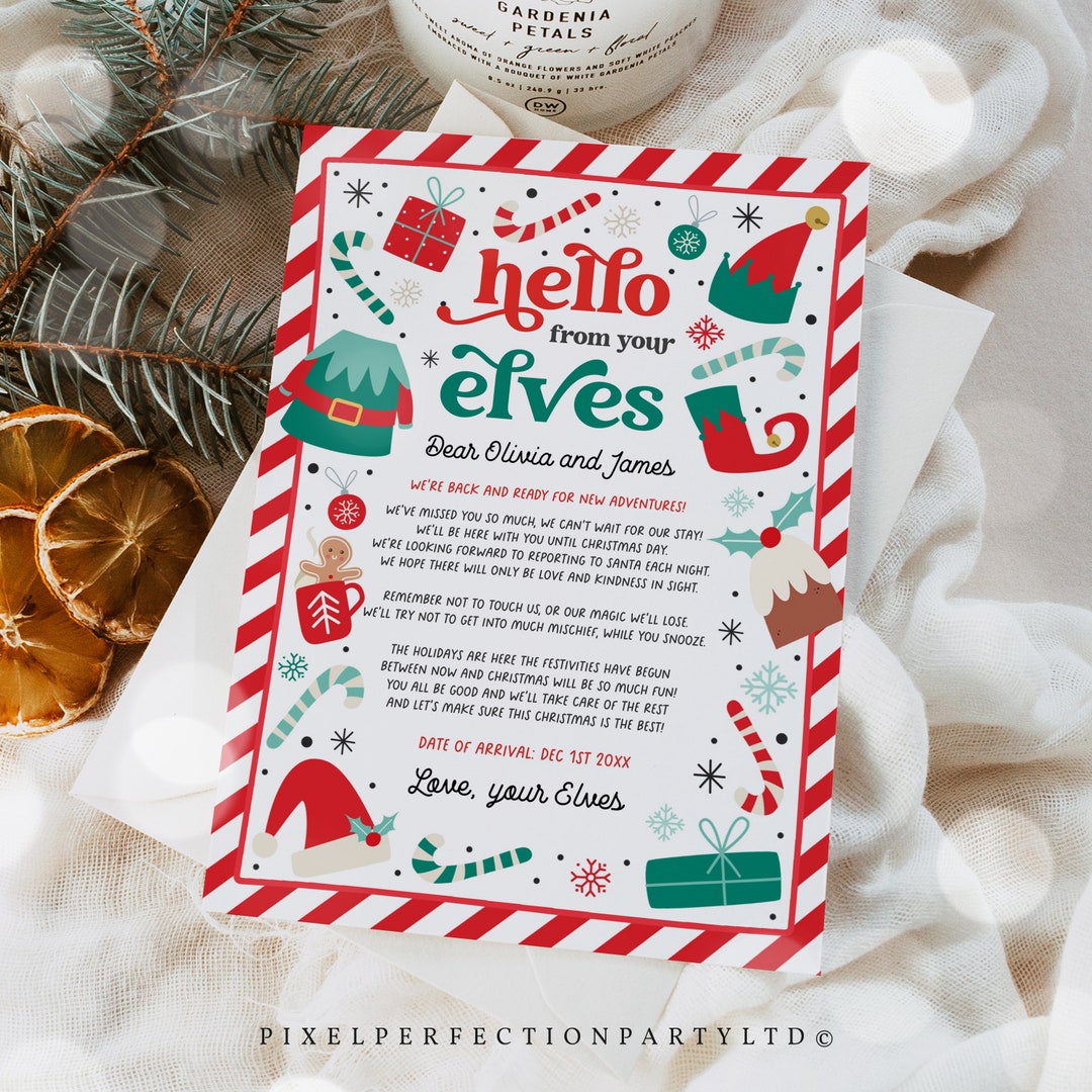 Editable Elves Arrival Letter Elves Return Letter Elves We