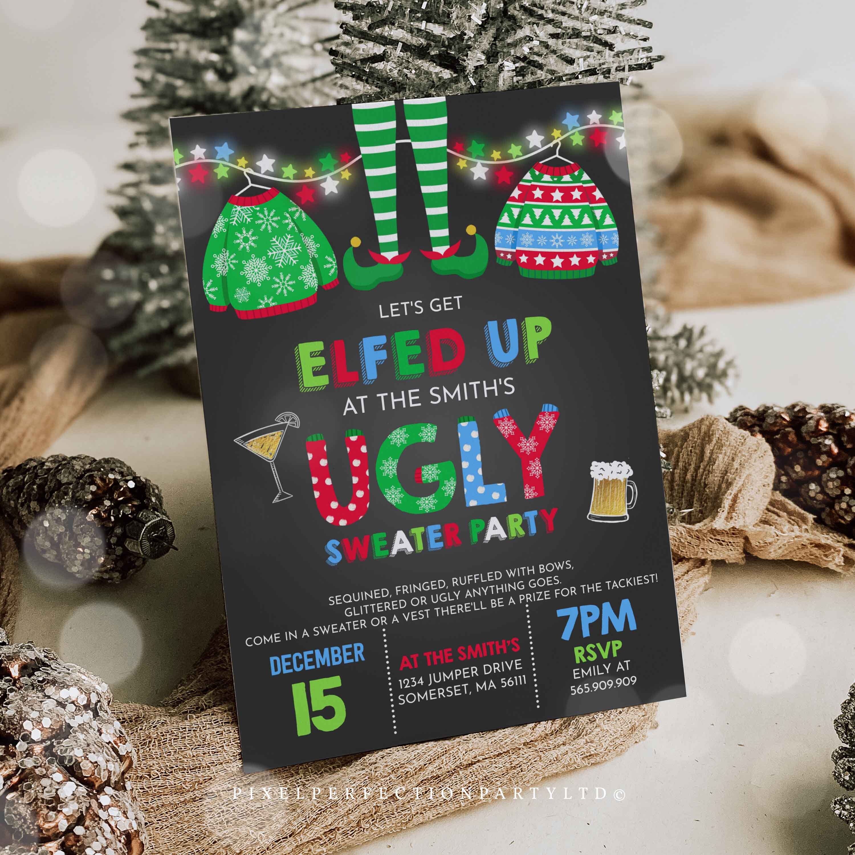 Ugly Sweater Party Invitation Christmas Ugly Sweater Invite Ugly