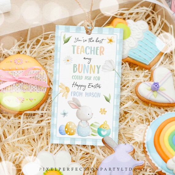 Editable Easter Teacher Gift Tag Easter You're The Best Teacher Any Bunny Could Ask For Gift Tag Easter Appreciation Tag Instant Download AH Il_570xn