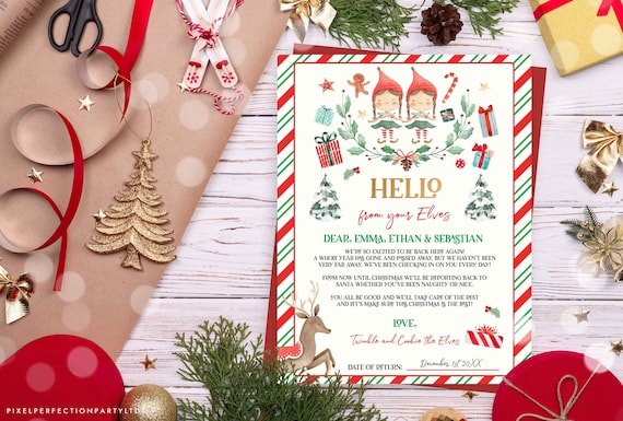 EDITABLE Elves Arrival Letter Elves Return Letter Elves I m Back Letter 