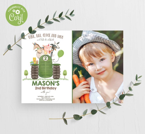 Editable Farm Birthday Invitation Boy Farm Animals Birthday Invitation Boy Barnyard Birthday Party Petting Zoo Party Instant Download BY Il_570xn