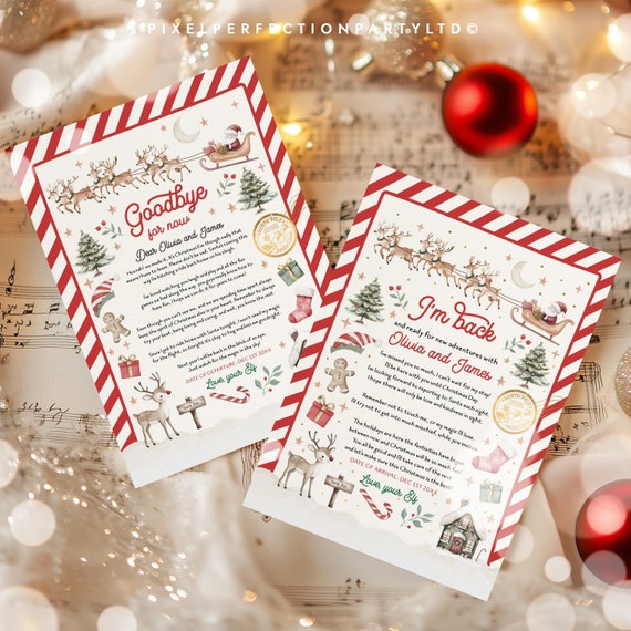 Editable Elf Arrival Letter And Elf Goodbye Letter Bundle Elf Return And Elf Departure Letter Bundle Welcome Back Elf Instant Download YG6