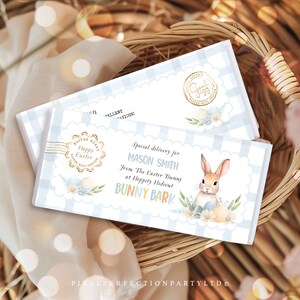 Editable Easter Bunny Bark Candy Bar Label Easter Basket Filler Personalized Easter Gift Easter Bunny Bark Candy Label Instant Download 2W