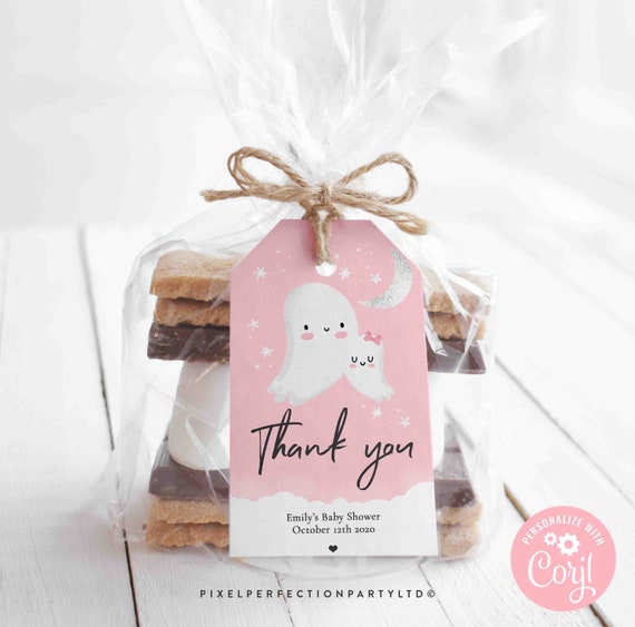 Editable Little Boo Baby Shower Favor Tag Pink Ghost Girl Baby Shower Favor Gift Tag Halloween Pink Ghost Baby Shower Instant Download B9 Il_570xn