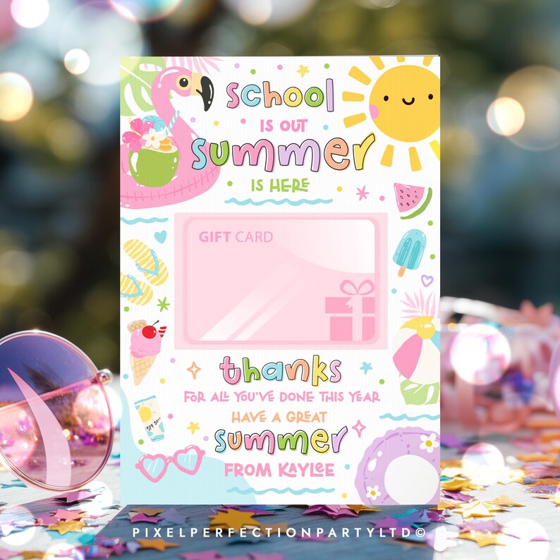 Editable Teacher Appreciation Gift Card Holder, Schools Out Summer is ...