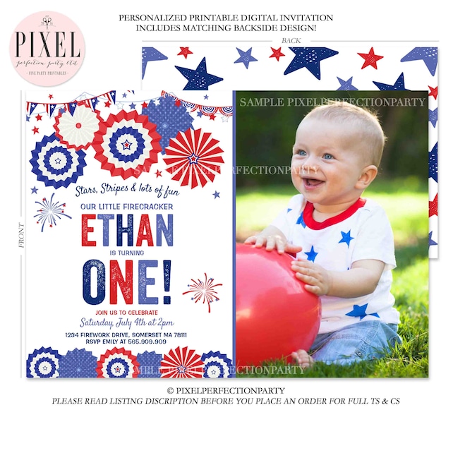 july 4th birthday invitation fourth of july 1st birthday invitation red white and blue birthday invitations