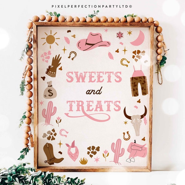 Cowgirl Birthday Party Sweets And Treats Sign Wild West Cowgirl Rodeo Birthday Party Southwestern Ranch Party Decor Instant Download U8