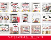 Editable Two Fast Race Car 2nd Birthday Party Invitation Bundle Two Fast 2 Curious Race Car Party Decor Supplies Kit Instant Download RC Il_170x135