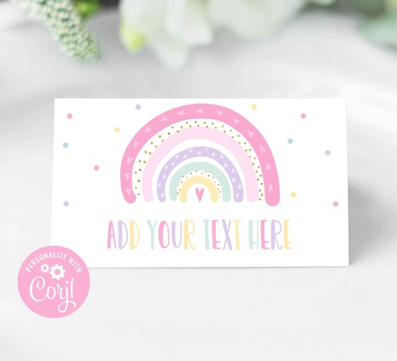 Editable Rainbow Tent Cards Rainbow Food Tag Rainbow Buffet Tent Card Modern Colorful Rainbow Party Decorations Instant Download Editable RM Il_570xn