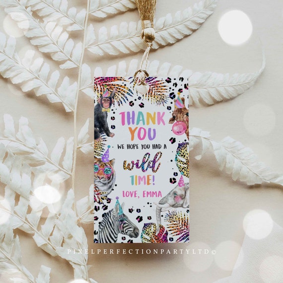 Editable Safari Luggage Favor Tags Rainbow Safari Wild Favor Tags Safari Jungle Animals Gift Tags Favors Safari Party Instant Download OL Il_570xn