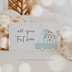 Editable Ice Cream Truck Birthday Party Folded Tent Cards Here's The Scoop Ice Cream Birthday Sweet Ice Cream Party Instant Download YQ