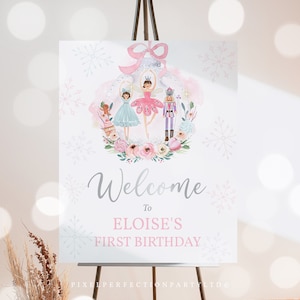 Editable Nutcracker Birthday Welcome Sign Land Of Sweet Sign Sugar Plum Fairy Birthday Weclome  Nutcracker Ballet Instant Download KH