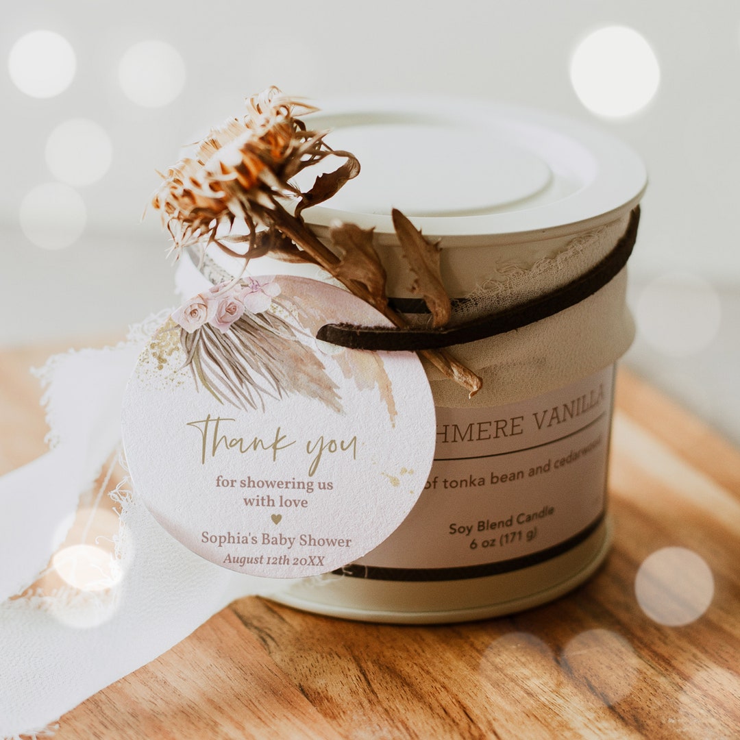 Editable Pampas Grass Favor Tag Bohemian Baby Shower - Etsy Australia