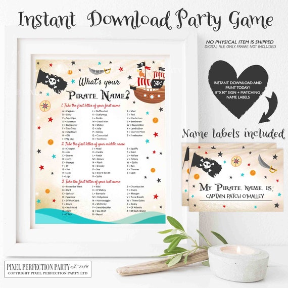 Pirate Theme Party Games Pirate Themed Party Instant Download 