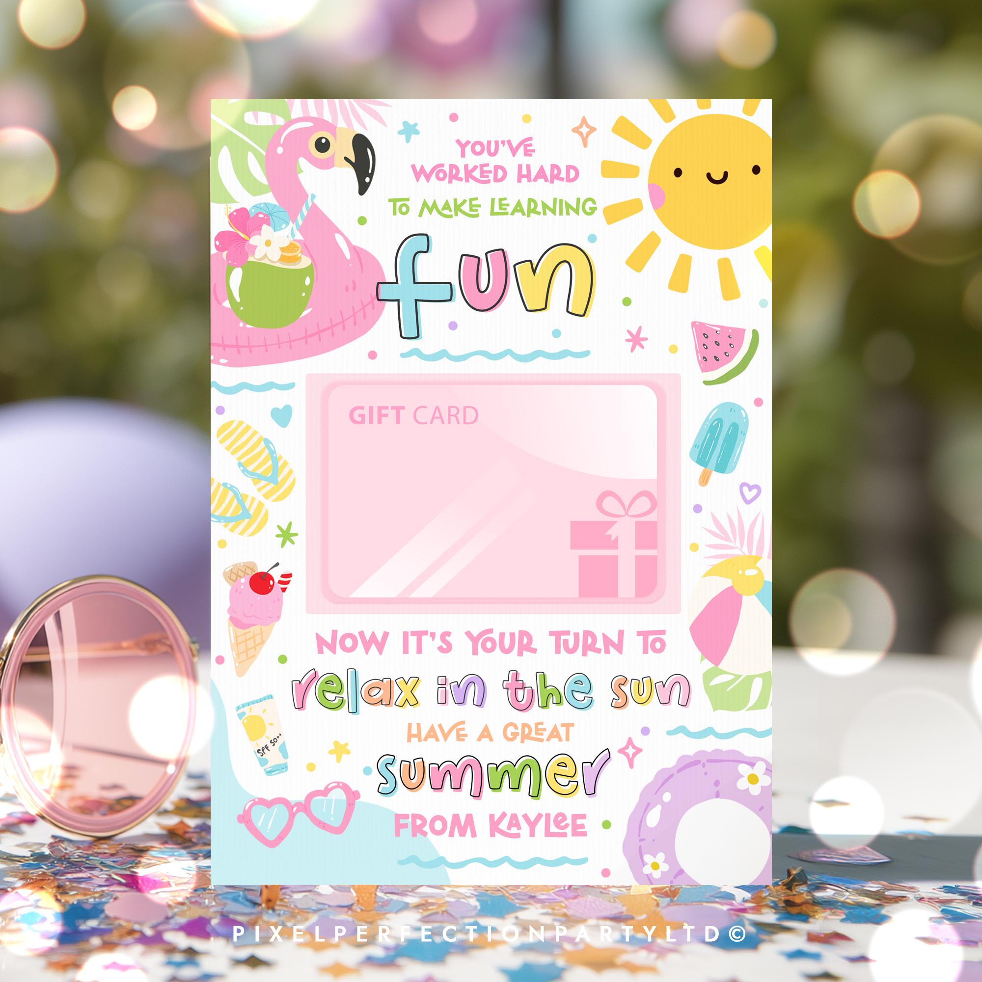 Editable Teacher Appreciation Gift Card Holder, Your Turn to Relax in ...