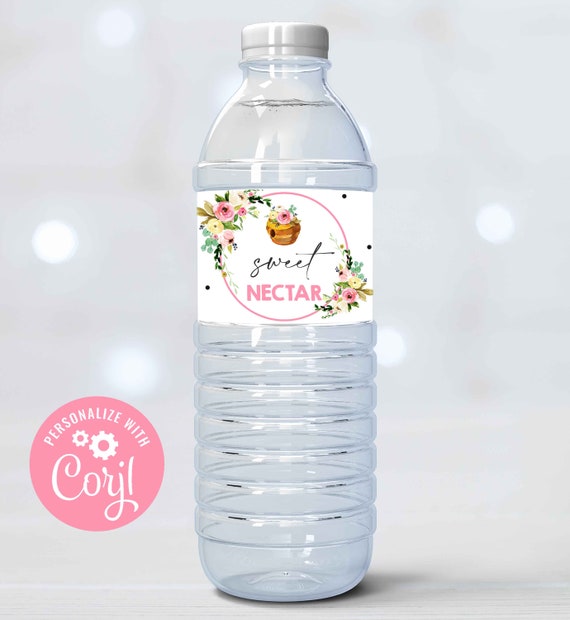 Editable Bee Water Bottle Labels Honey Bee 1st Birthday Editable Water Labels Floral Bumble Bee Party Bottle Wraps Instant Download BH Il_570xn