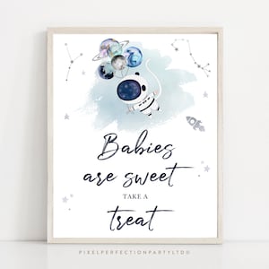 Outer Space Baby Shower Take A Treat Sign Boy Outer Space Astronaut Rocket Solar System Galaxy Stars Baby Shower Instant Download LM
