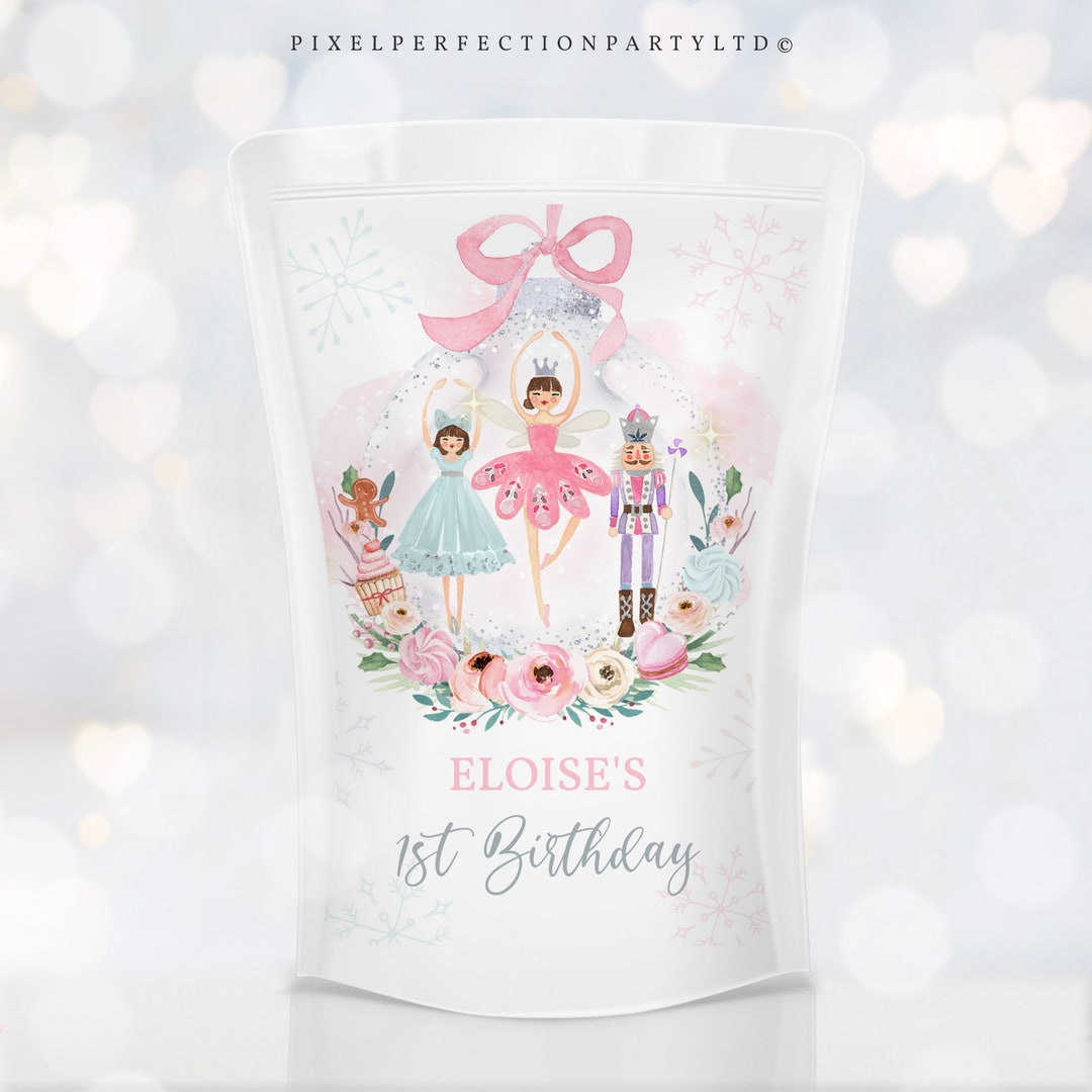 Editable Nutcracker Birthday Juice Pouch Juice Labels Land of Sweet