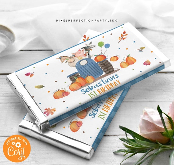 Editable Pumpkin Farm Candy Bar Wrapper Labels Pumpkin 1st Birthday Party Pumpkin Candy Bar Wrapper Label Favors Instant Download OI Il_570xn