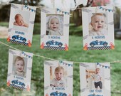 Editable Two Fast Birthday Monthly Banner Blue Race Car One Year Photo Banner Race Car Two Fast 2 Curious 2nd Birthday Instant Download DB5 Il_170x135